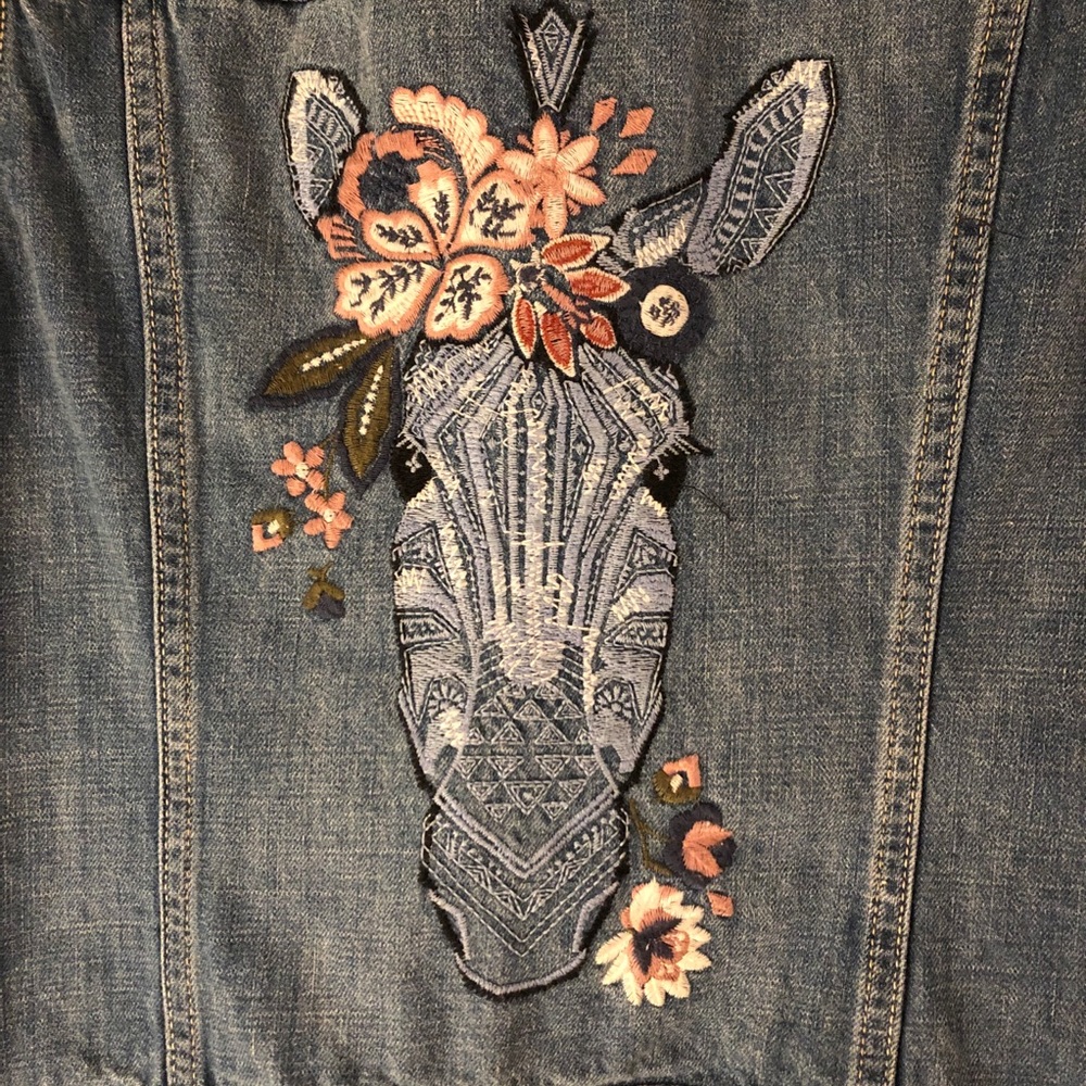 Embroidered Denim Vest